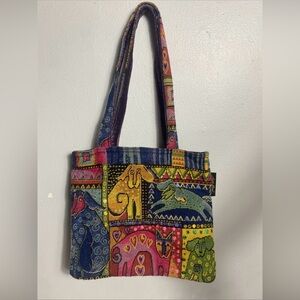 Laurel Burch Tapestry Cats Dogs Sequins Shoulder Bag